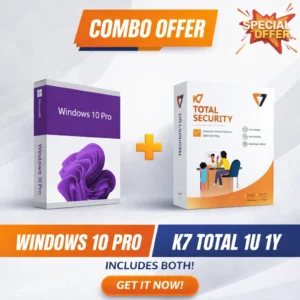 Windows 10 Pro License Key+K7 Total Security 1 User 1 Year